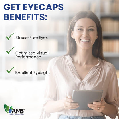 America Medic & Science EyeCaps (30 Caplets) - Vision Health Supplement with Lutein, Zinc, and Vitamins A, C, E, B2
