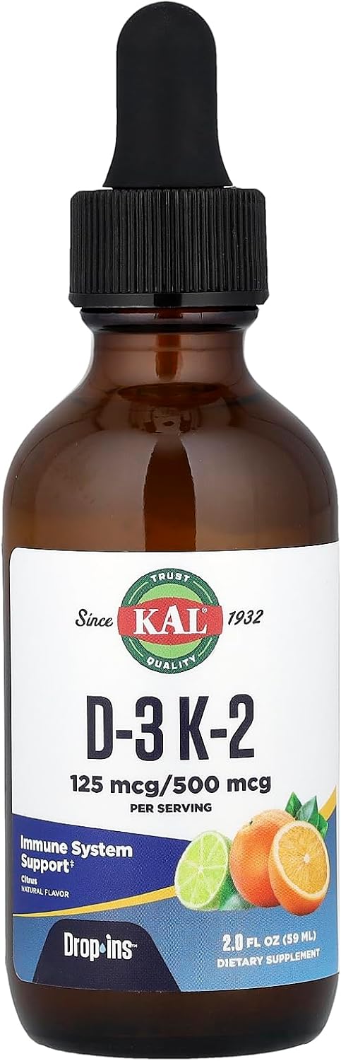 Kal 5000 IU D-3 K2 Citrus Dropins, 60 ml - görsel 1