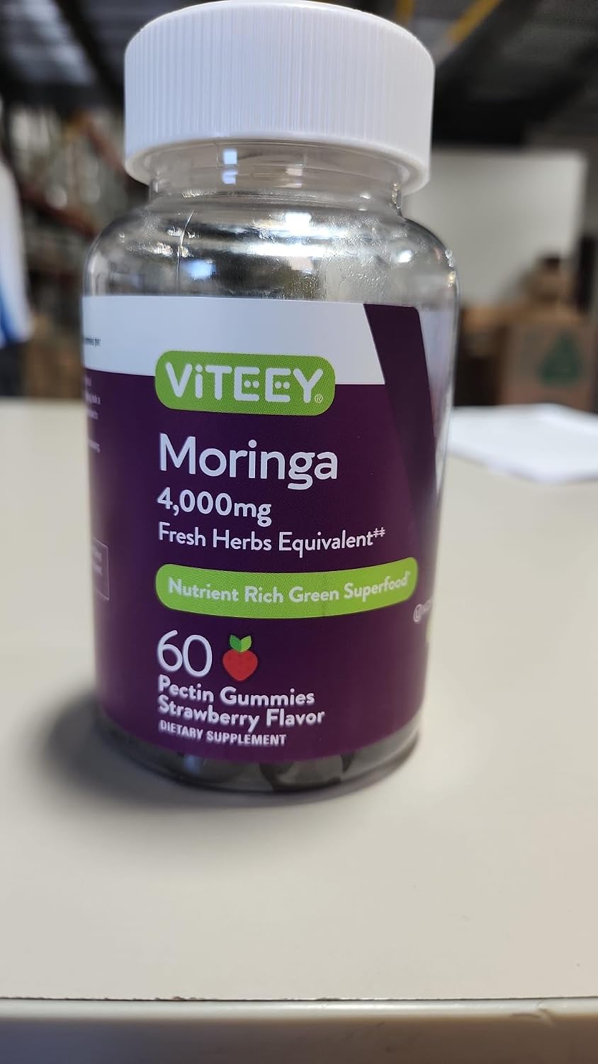 Viteey Moringa Gummies - 4000mg [from 400mg 10:1 Extract] - Strawberry Flavour - 60 Count - görsel 9