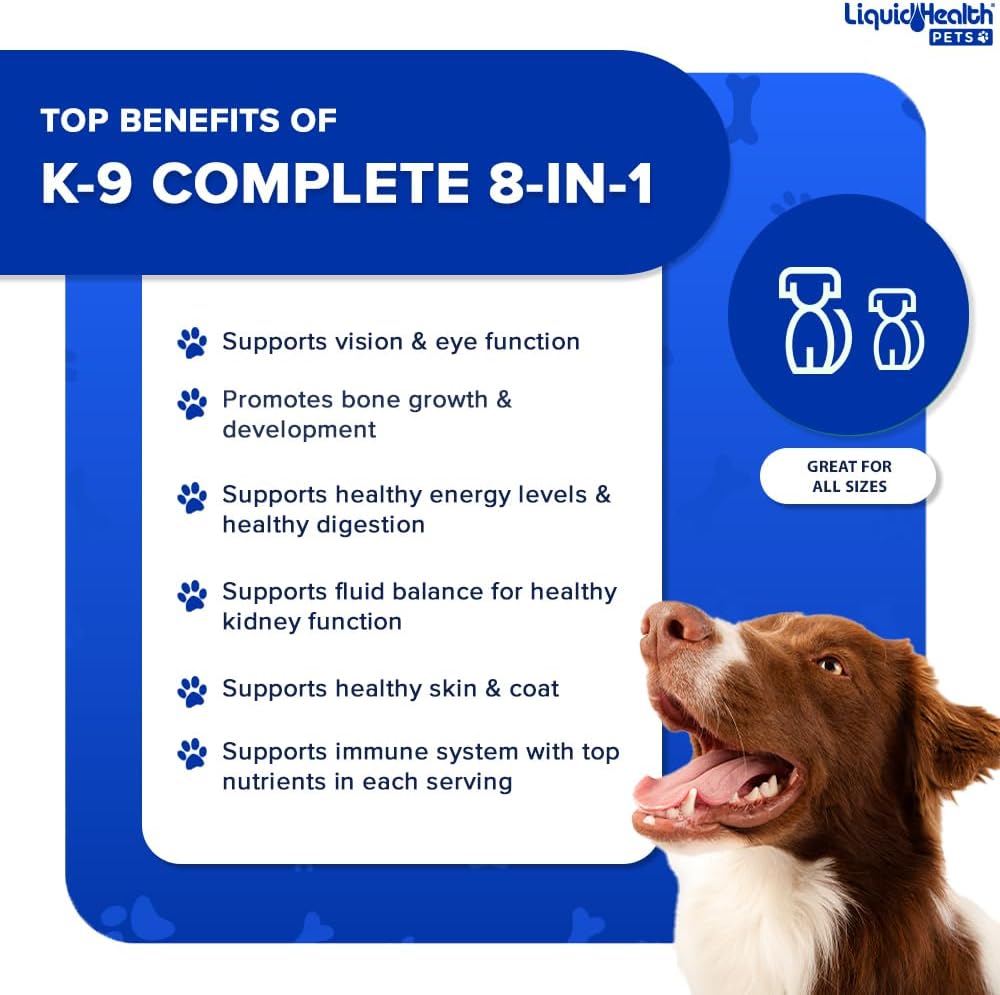 LIQUIDHEALTH K9 Complete 8-in-1 Liquid Multivitamin for Dogs (946 ml) - görsel 3