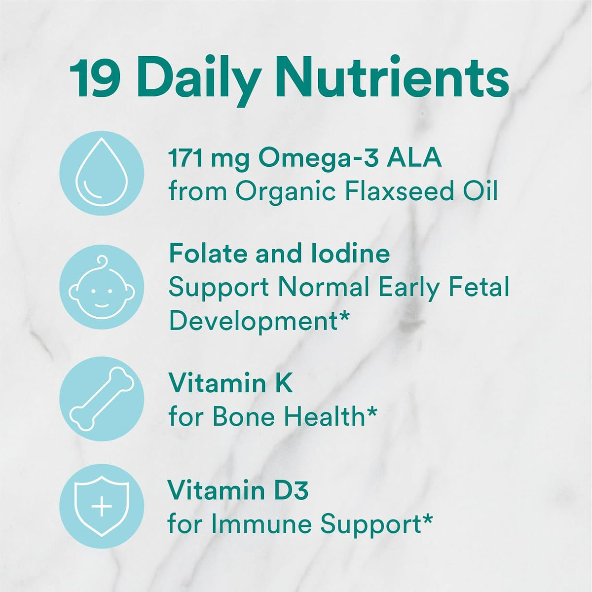 SmartyPants Organic Prenatal Vitamins for Women, Multivitamin Gummies with Methylfolate, Omega-3, Vitamin D3, K2, Choline, 180 Count - görsel 4