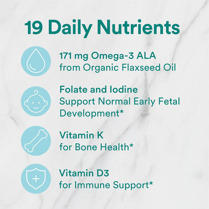 SmartyPants Organic Prenatal Vitamins for Women, Multivitamin Gummies with Methylfolate, Omega-3, Vitamin D3, K2, Choline, 180 Count