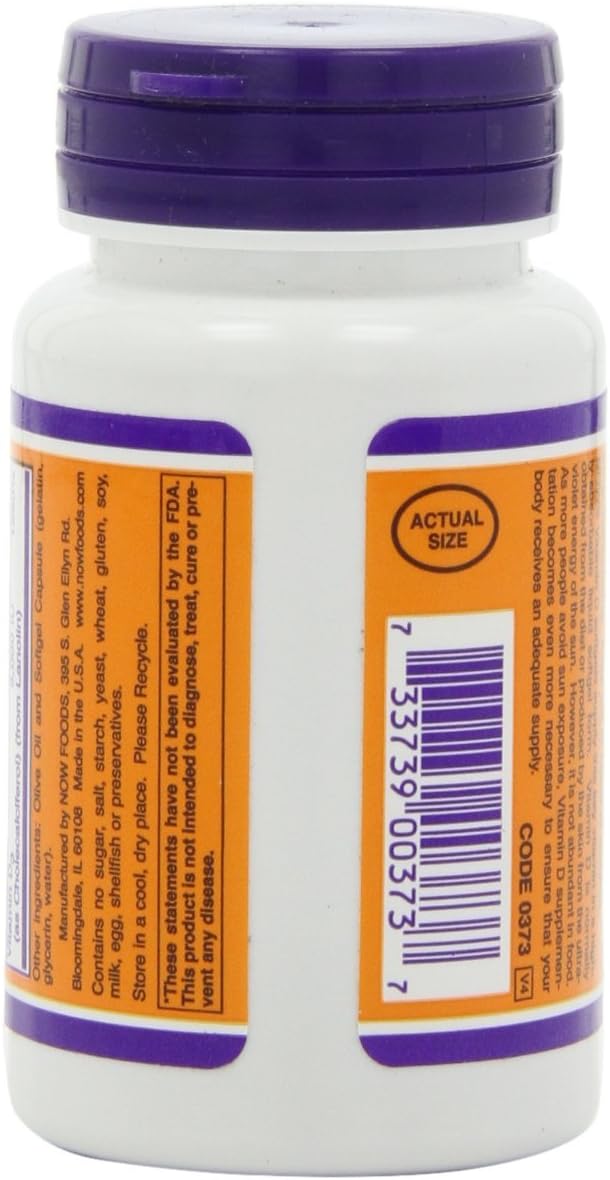 NOW Foods Vitamin D-3 5000 IU 240 Softgels (Pack of 2) - görsel 4
