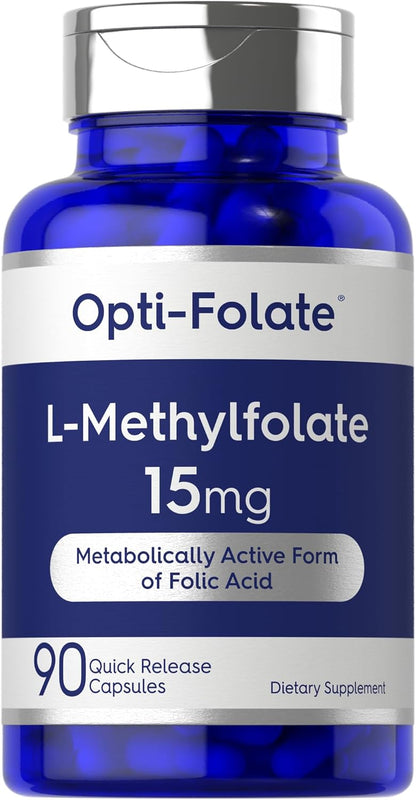 Carlyle L Methylfolate 15mg | 90 Capsules | Max Potency | Optimised and Activated | Non-GMO, Gluten-free | Methyl Folate, 5-MTHF