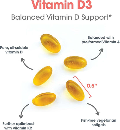 Allergy Research Group Vit D3 Complete - 120 Veggie Soft gel capsules