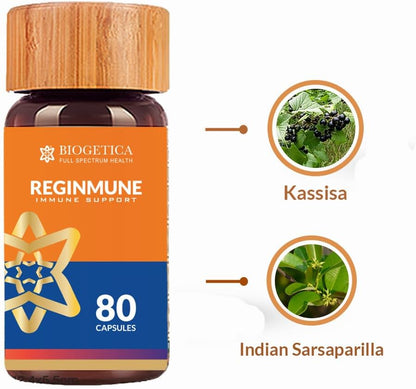 Biogetica Reginmune Natural Immune Support Supplement – Daily Wellness & Cellular Health Formula with Zinc, Magnesium, Echinacea, L-Glutamine & Aloe Vera – Vegan Diet Capsules – 80 Count, Pack of 3