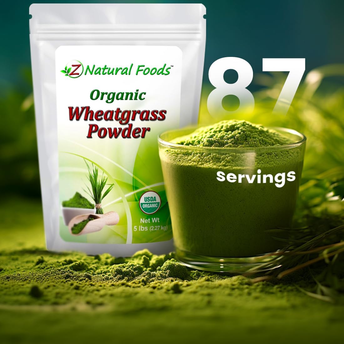 Organic Wheatgrass Powder - 2.27 kg (5 lb) Bulk - Raw Superfood - görsel 6