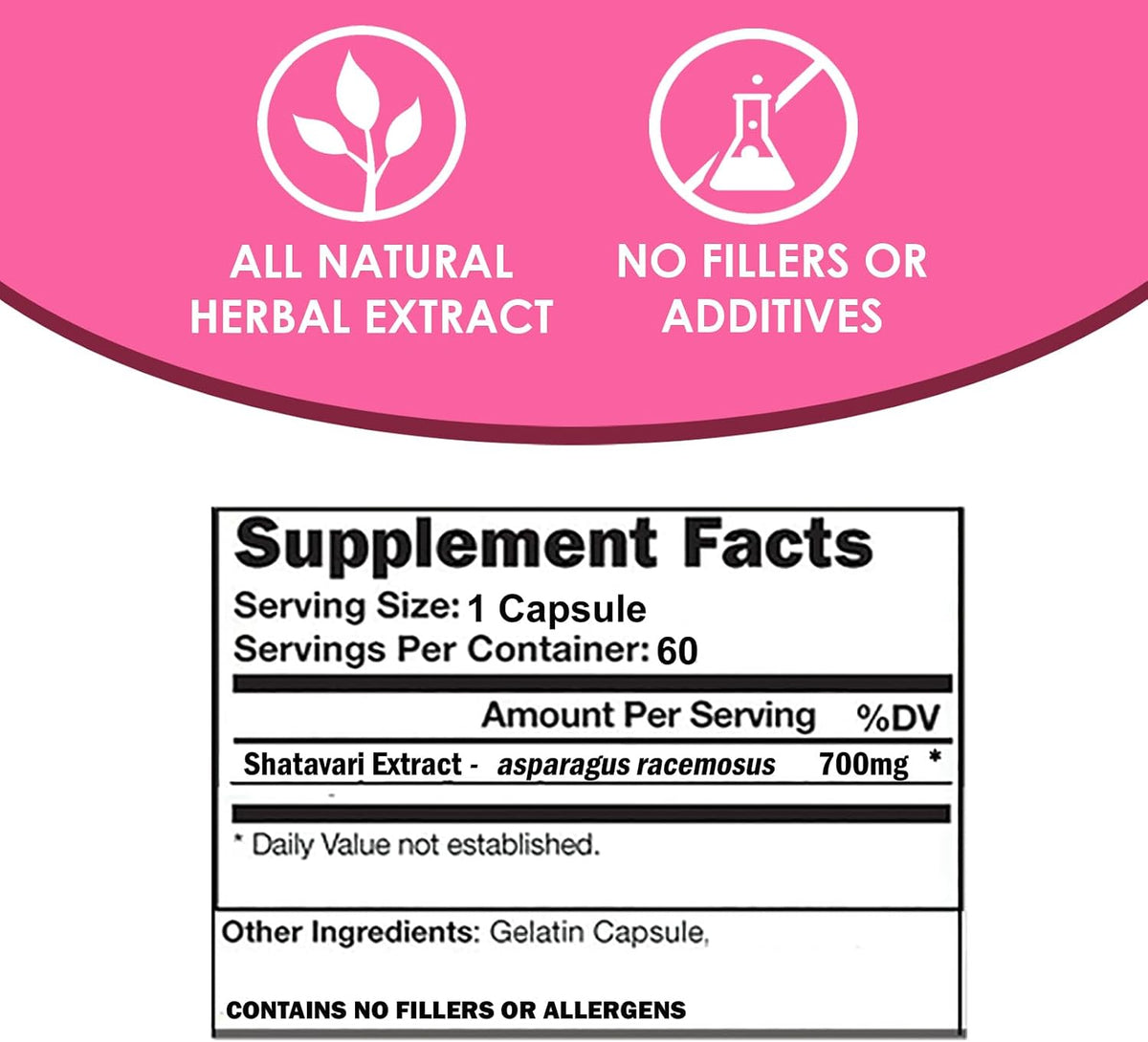 VH Nutrition Shatavari — 700mg Asparagus Racemosus Extract — Women's Wellness Support — 60 Capsules - görsel 5