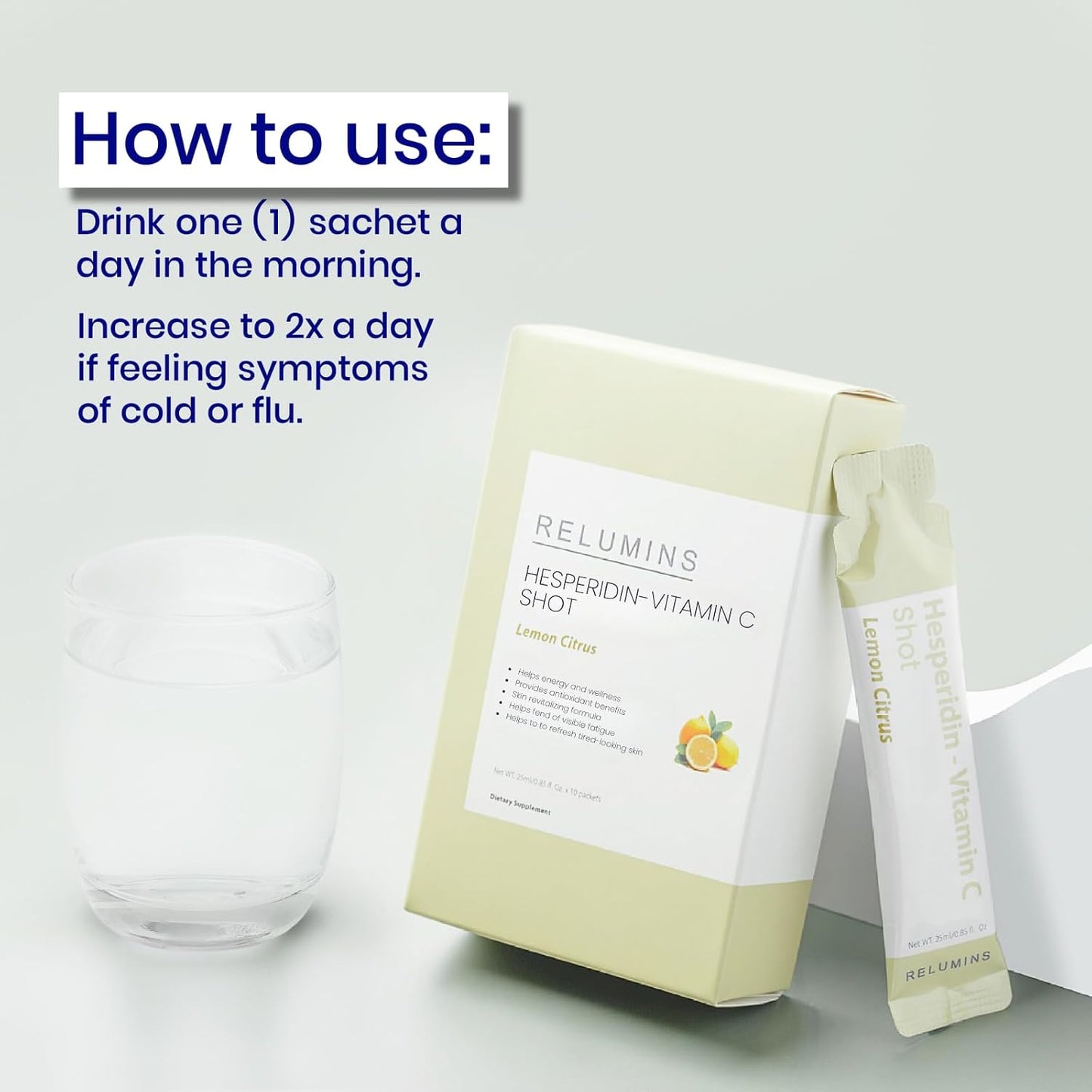 Relumins Vitamin C Shots with Hesperidin & Bioflavonoids – 10 Sachets (25ml Each) - görsel 6