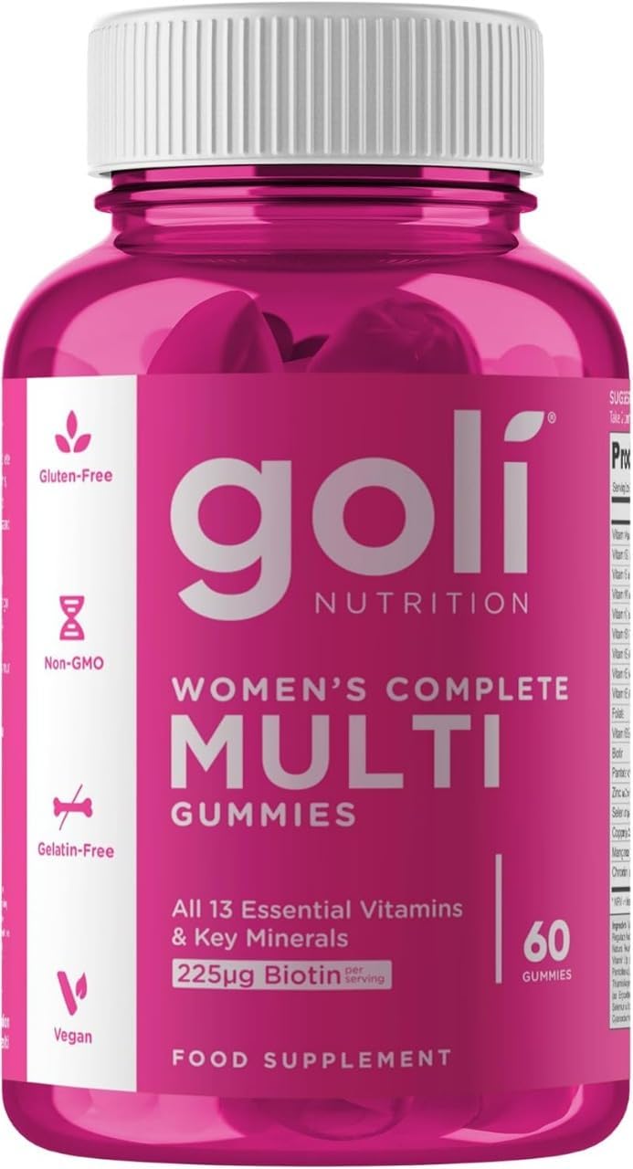 Goli Women’s Multivitamin Gummies – 60 Count – All 13 Essential Vitamins and Key Minerals – Kosher, Gluten-Free, Vegan, Non-GMO - görsel 1