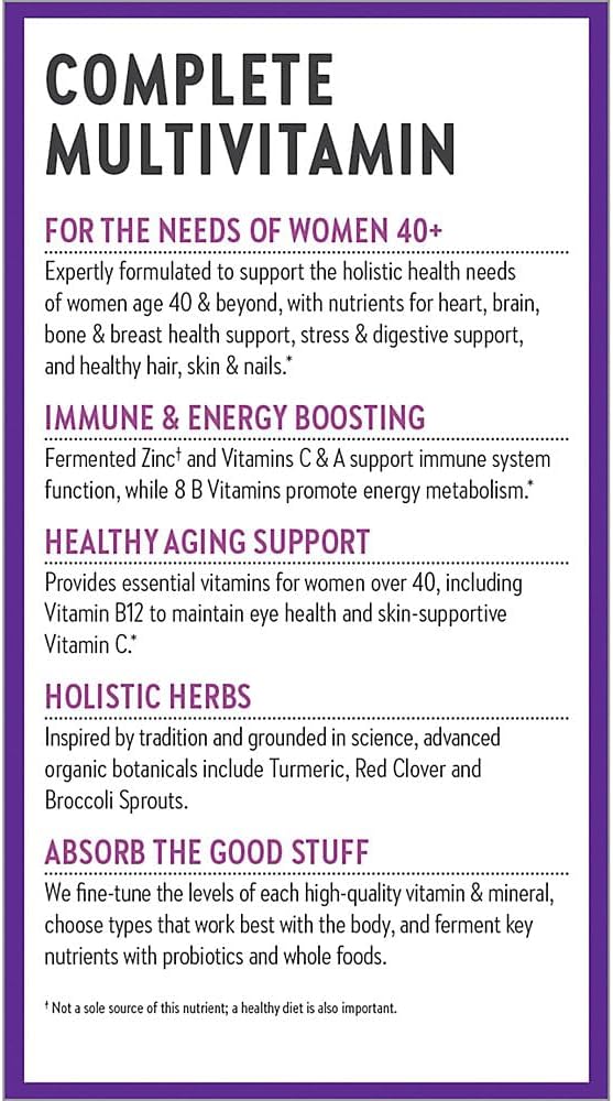 New Chapter Women's Multivitamin, Every Woman's One Daily 40+, Fermented with Probiotics + Vitamin D3 + B Vitamins + Organic Non-GMO Ingredients - 24 Count - görsel 5