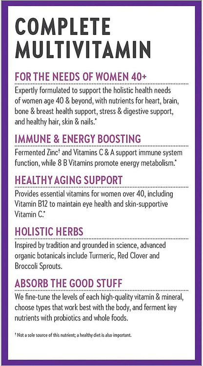 New Chapter Women's Multivitamin, Every Woman's One Daily 40+, Fermented with Probiotics + Vitamin D3 + B Vitamins + Organic Non-GMO Ingredients - 24 Count