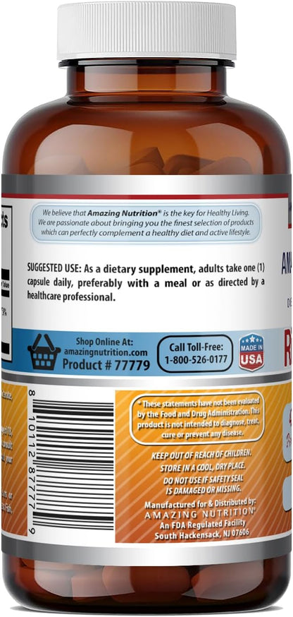 Amazing Formulae Riboflavin (Vitamin B2) Supplement | 400 mg per Serving | 60 Capsules | Non-GMO | Gluten-free | Made in the USA