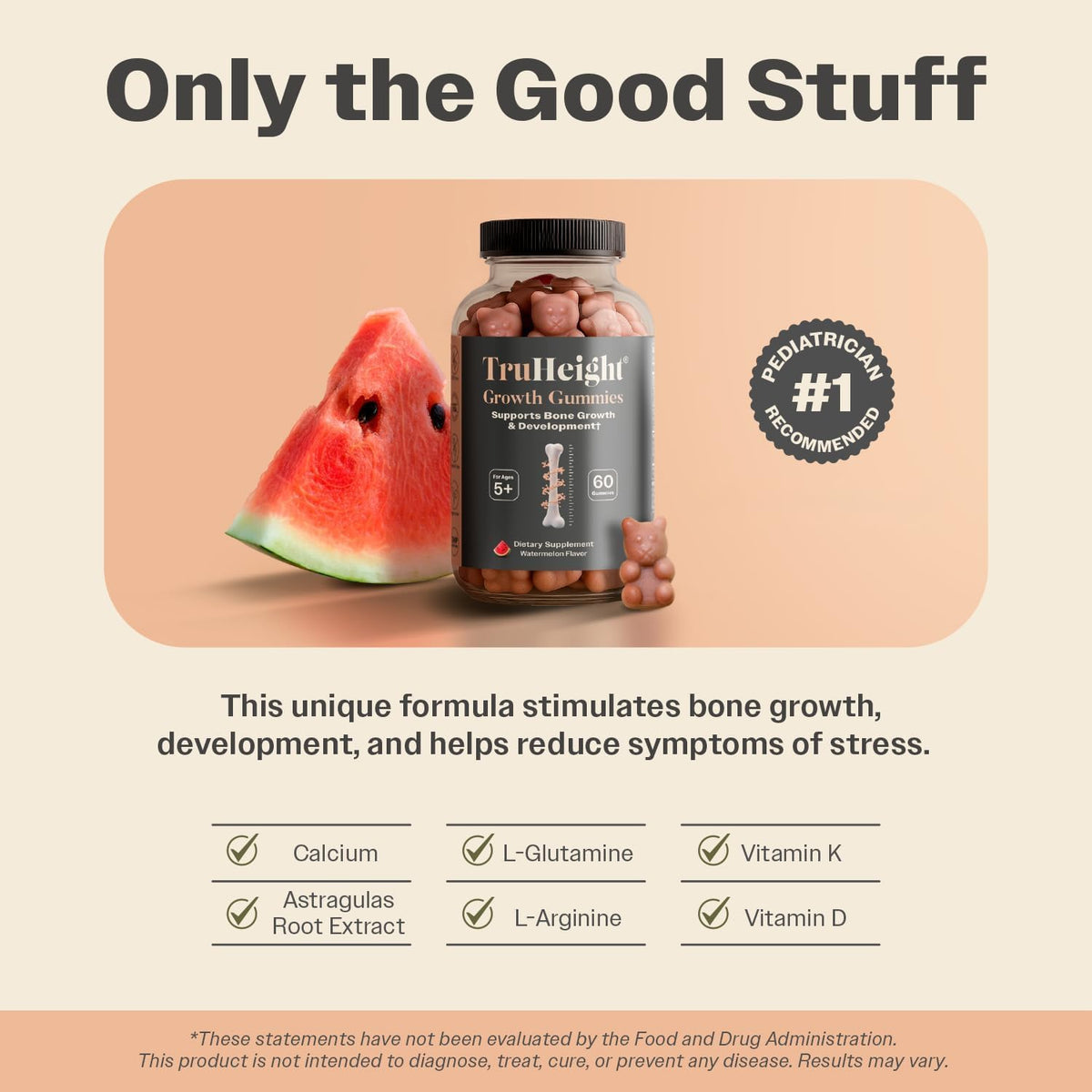 TruHeight Growth Gummies (Watermelon) – Natural Growth Support for Children and Teenagers - görsel 4