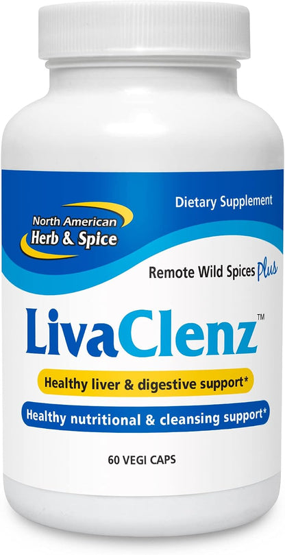 NORTH AMERICAN HERB & SPICE LivaClenz - 60 Capsules - Concentrated Herbs & Spices - Liver, Digestive & Nutritional Support - Non-GM
