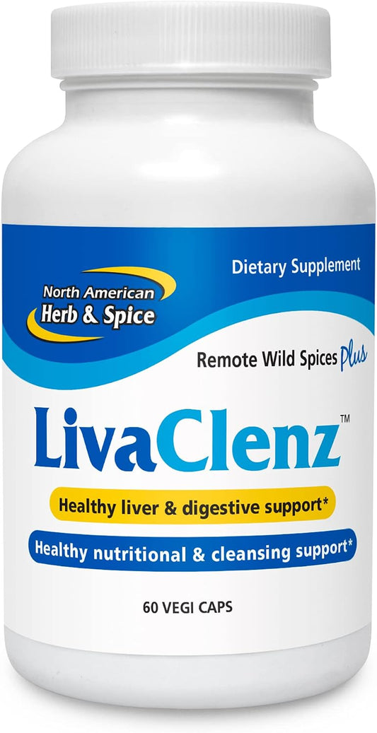 NORTH AMERICAN HERB & SPICE LivaClenz - 60 Capsules - Concentrated Herbs & Spices - Liver, Digestive & Nutritional Support - Non-GM