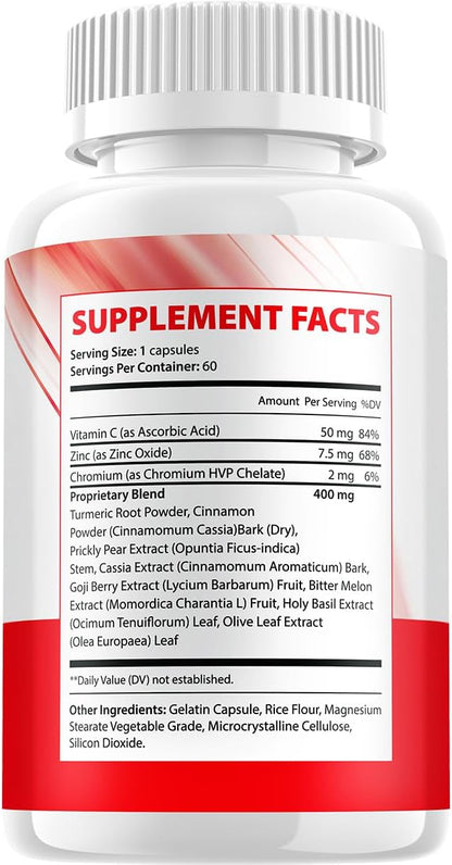 GlucoRevive Capsules - All-Natural Food Supplement (60 Capsules)