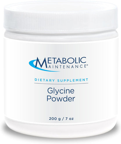Metabolic Maintenance Glycine Powder - 1000 mg - Calm and Detox Support - Hypoallergenic - Unflavoured - 200 Servings