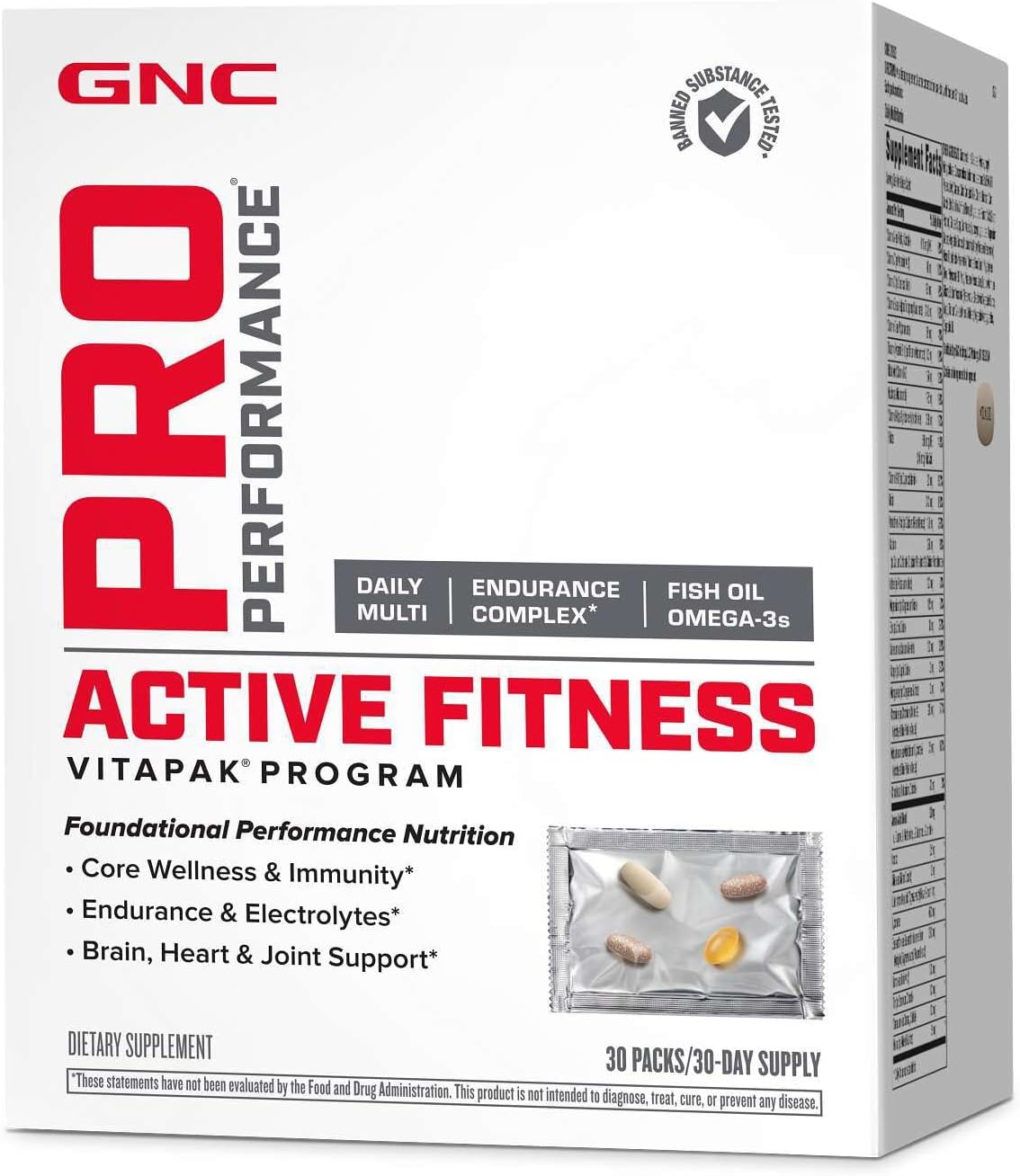 GNC Pro Performance Active Fitness Vitapak Programme - 30 Servings - görsel 1