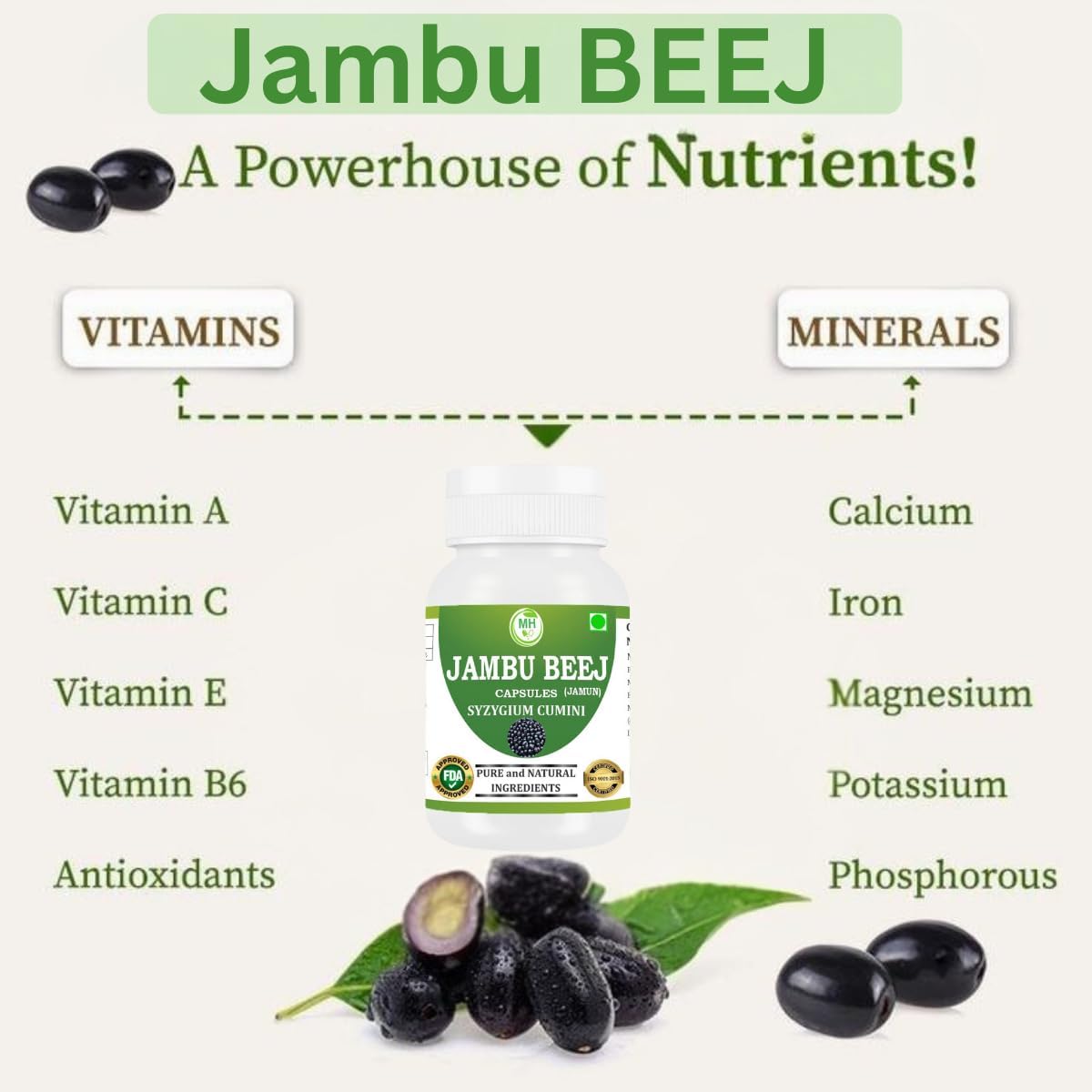 Morsan's Jambu Beej Capsules, Pack of 2 x 60 x 500 mg, Vegetarian Capsules, Pure and Natural - görsel 7