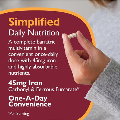 CelebrateONE 45 Bariatric Multivitamin with Iron, 30 Capsules