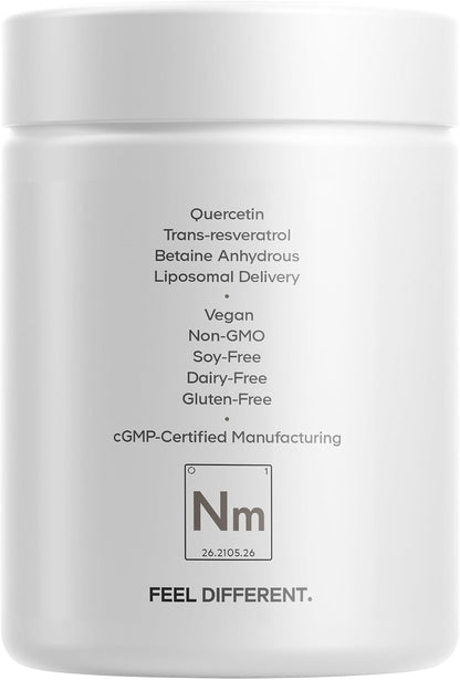 Codeage Liposomal NMN Platinum – 500 mg NMN Food Supplement with Resveratrol, Quercetin, and B Vitamins