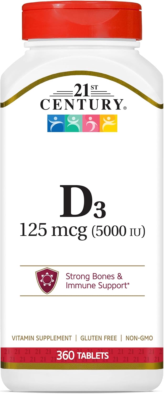 21st Century D3 5000 IU Tablets, 360 Count - görsel 1