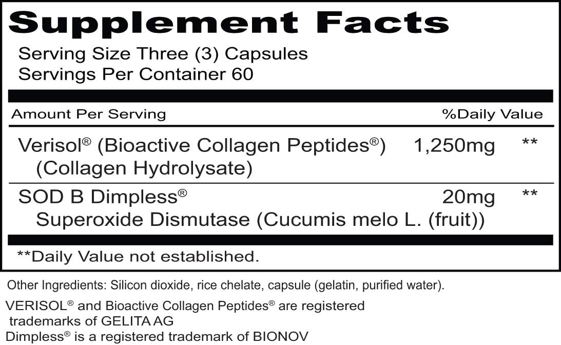 Priority One Vitamins Cellu-Erase – Smooth Skin Formula with Verisol Collagen Peptides (180 Capsules) - görsel 2