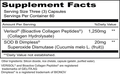 Priority One Vitamins Cellu-Erase – Smooth Skin Formula with Verisol Collagen Peptides (180 Capsules)