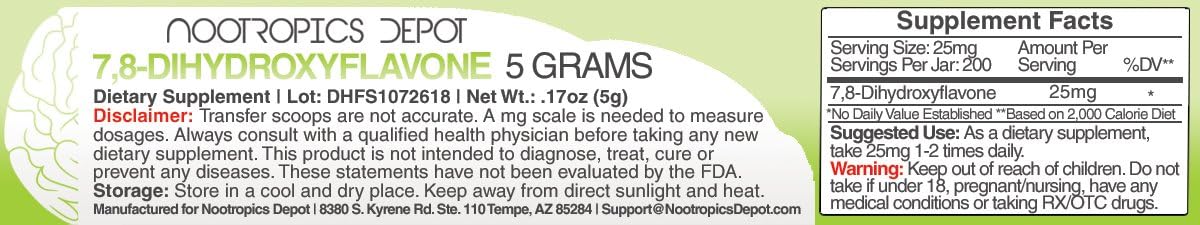 7,8-Dihydroxyflavone Powder | 5 Grammes | 7,8 DHF - görsel 2