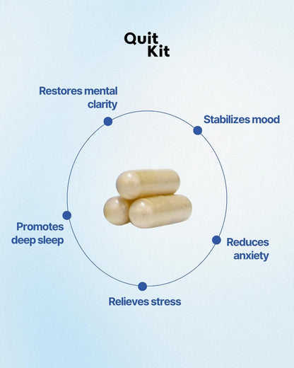 Quit Kit Detox & Withdrawal Support System - 21-Day Recovery Supplement with Magnesium Glycinate, GABA & L-Theanine