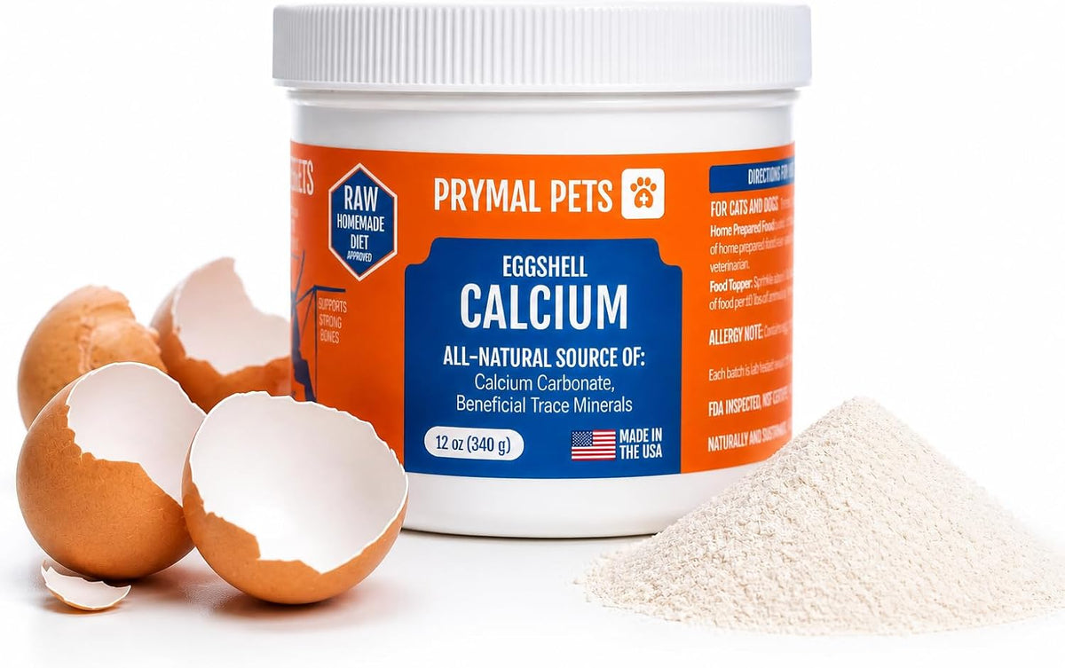 Prymal Pets Eggshell Calcium for Pets – Natural, Ultra-Pure Egg Shell Mineral Powder for Dogs and Cats – 340 g - görsel 1