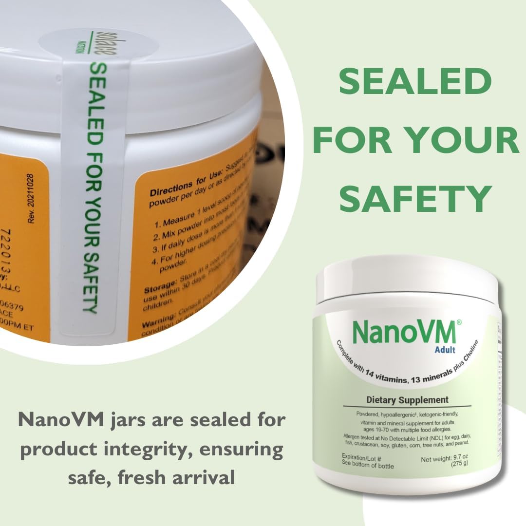 NanoVM Adult Allergen-Free Multivitamin Powder, Unflavoured, 275g - görsel 5