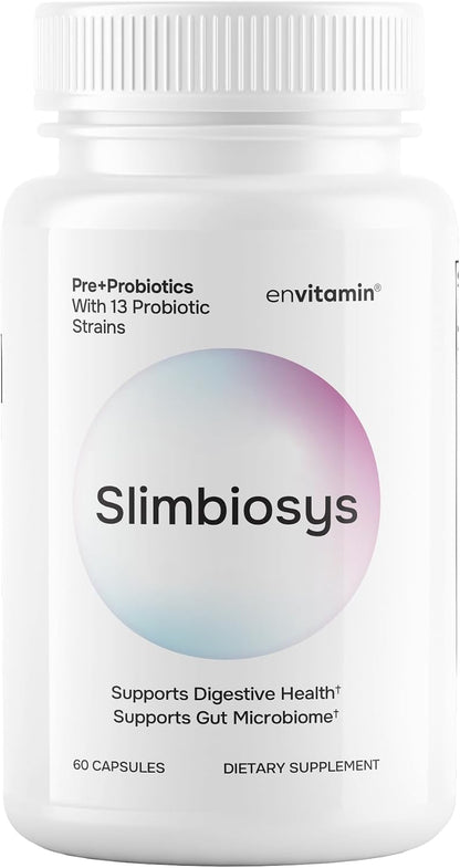 envitamin Slimbiosys Ultra Probiotic Capsules - Prebiotics & Probiotics for Women & Men - Supports Your Digestive Health