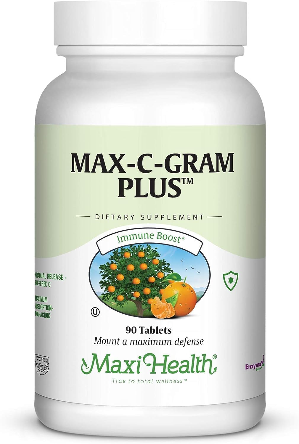 Maxi Health Vitamin C 1050mg – Buffered C Complex with Calcium Ascorbate & Bioflavonoids – 90 Tablets - görsel 1