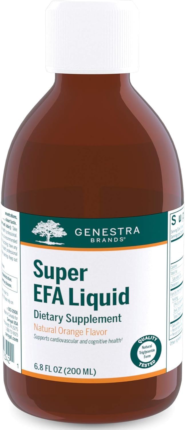 Genestra Brands Super EFA Liquid – DHA Omega-3 Supplement for Cardiovascular & Brain Health, Natural Orange Flavour, 200 ml - görsel 4