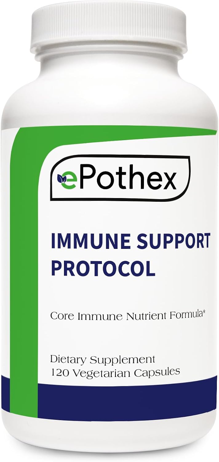 EPOTHEX Immune Support Protocol – Effective Blend of Vitamin C, N-Acetyl Cysteine, Zinc, Vitamin D 2500 IU, Vitamin A, Quercetin – 120 Capsules (60-Day Supply) - görsel 1