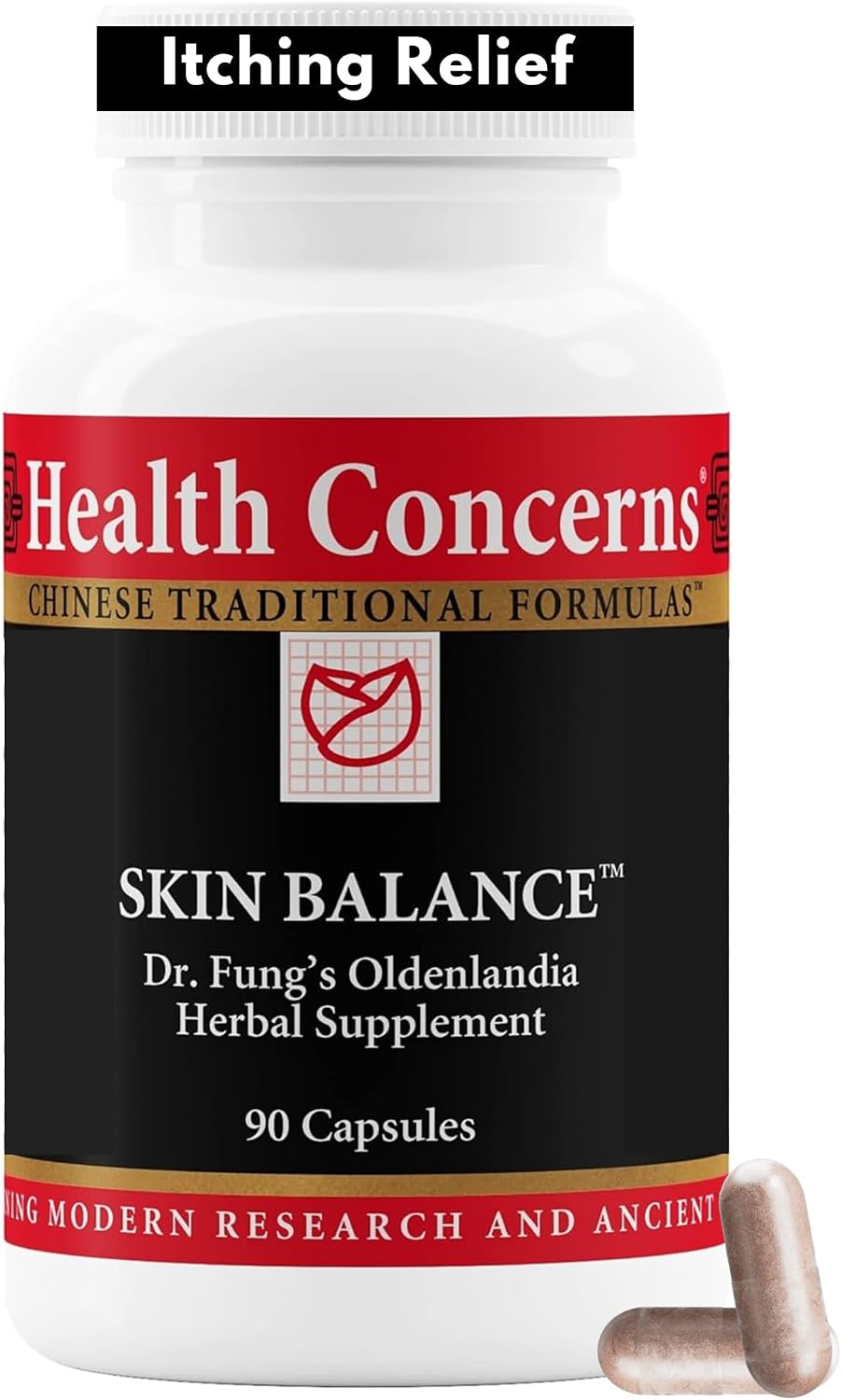 Health Concerns Skin Balance – Herbal Supplement for Skin Support, Itch Relief & Circulation – 90 Capsules - görsel 1