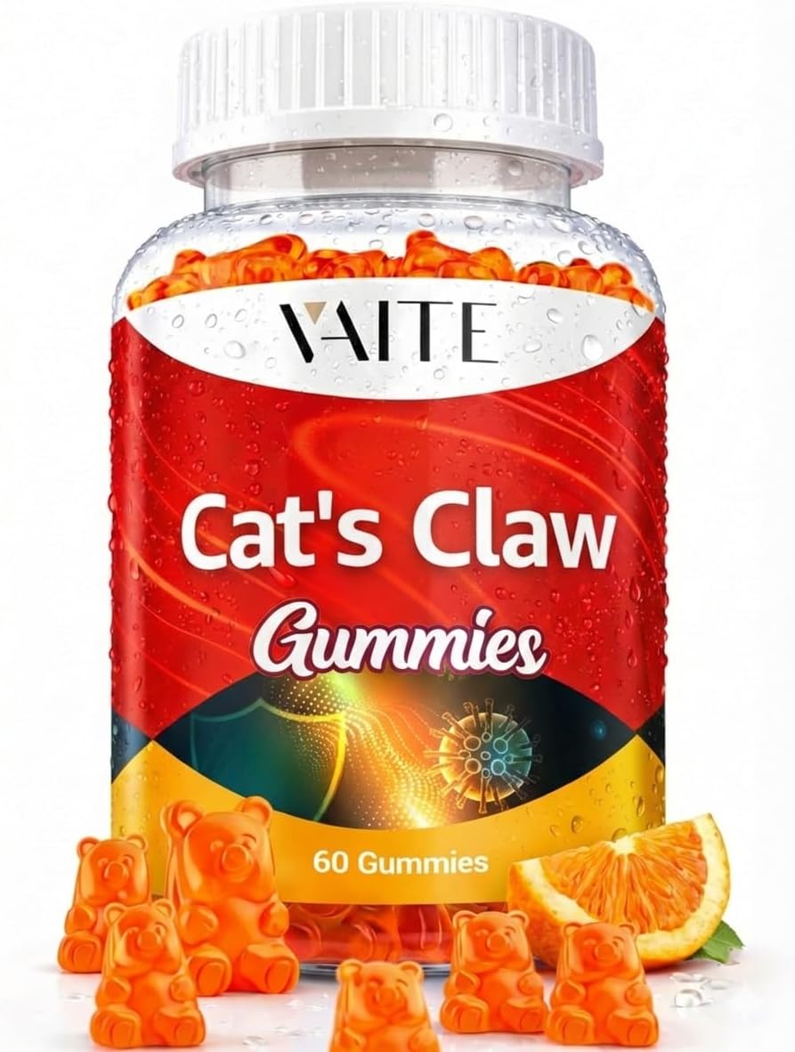 Cat's Claw Herbal Supplements 1000mg Gummies - Uncaria Tomentosa Extract, Vegan Immune Support, Joint Health, Inflammatory Balance, Overall Wellness, Sugar-Free, Gluten-free, 60 Chewables - görsel 1