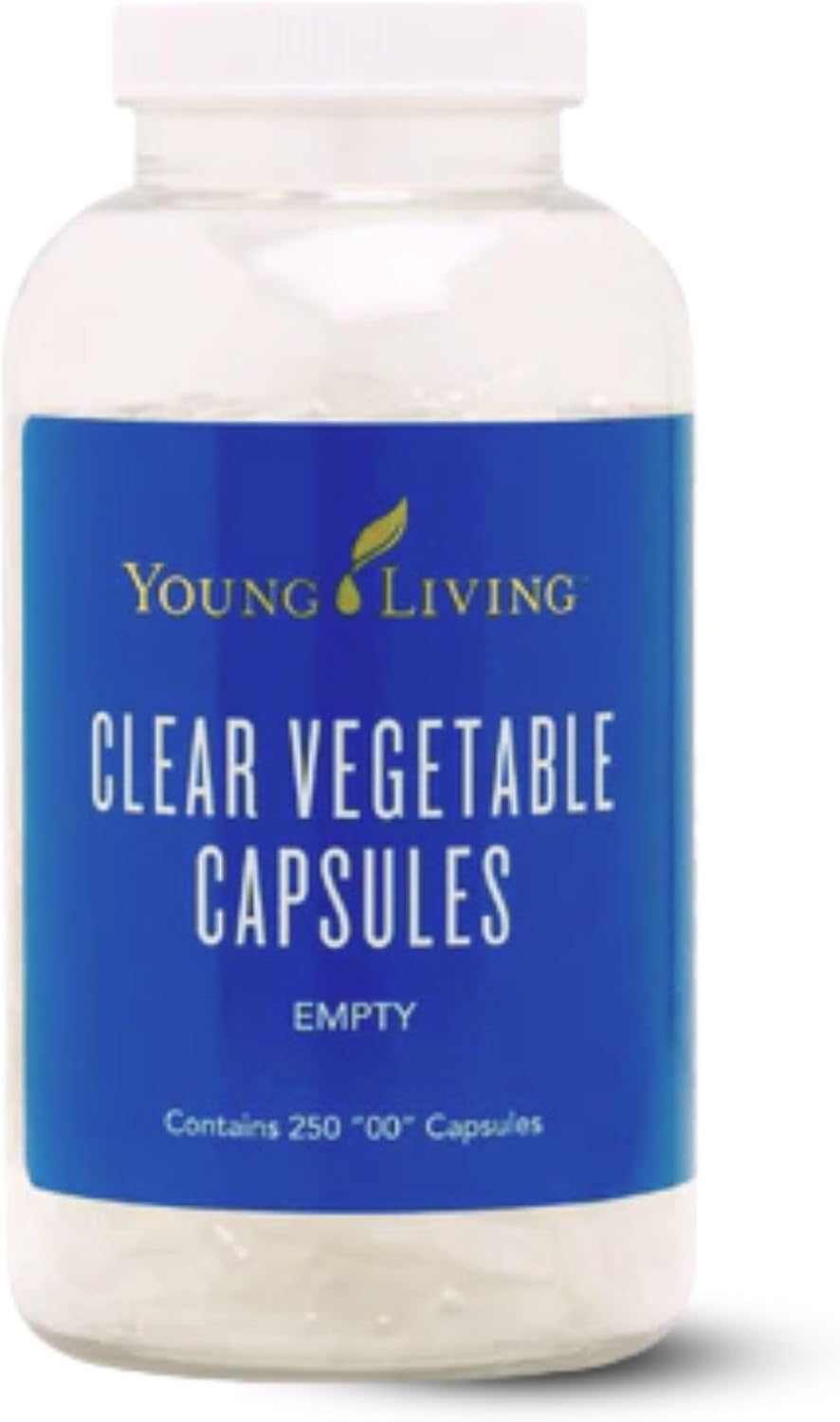 Young Living Clear Vegetable Capsules – 250 Capsules – Vegan, Non-GMO, Biodegradable - görsel 1