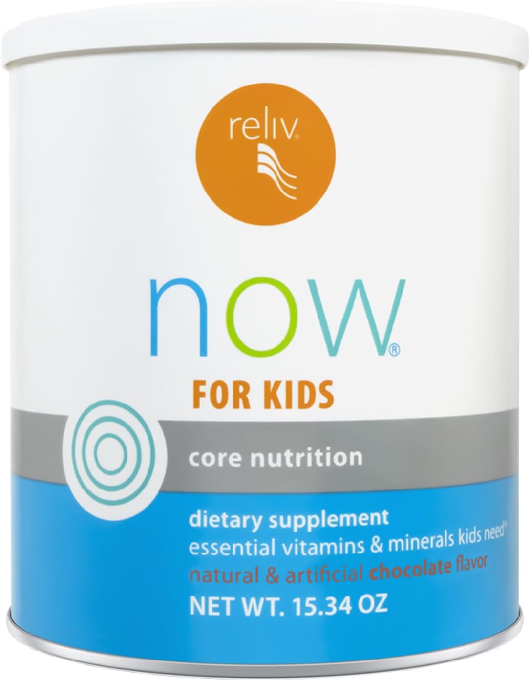 RELIV Now for Kids Chocolate Nutritional Shake with Essential Vitamins, Minerals and Protein, 15 Servings - görsel 1