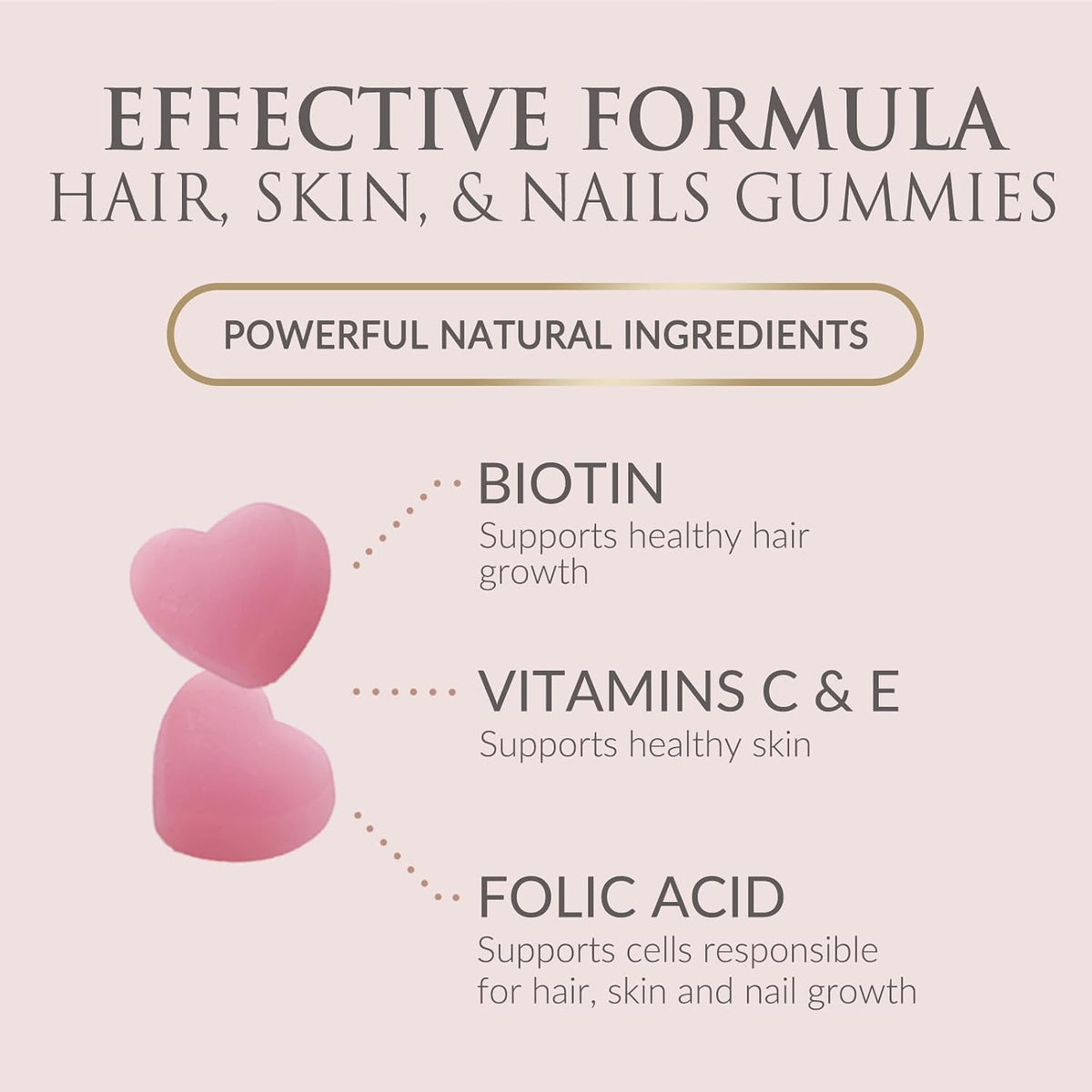 Nature's Nutrition Sugar-Free Biotin Gummies 5000mcg - Hair, Skin & Nail Support - 120 Gummies - görsel 5
