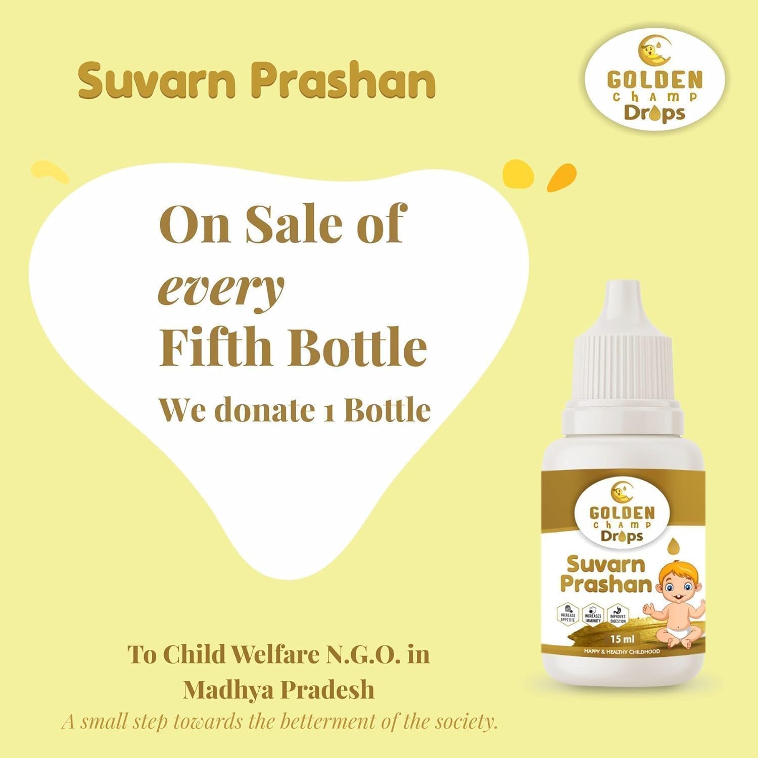 HENU Swarna Prashana Drops with Gold Ash - Ayurvedic Immune Support for Children (15 ml) - görsel 4