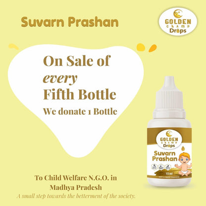HENU Swarna Prashana Drops with Gold Ash - Ayurvedic Immune Support for Children (15 ml)