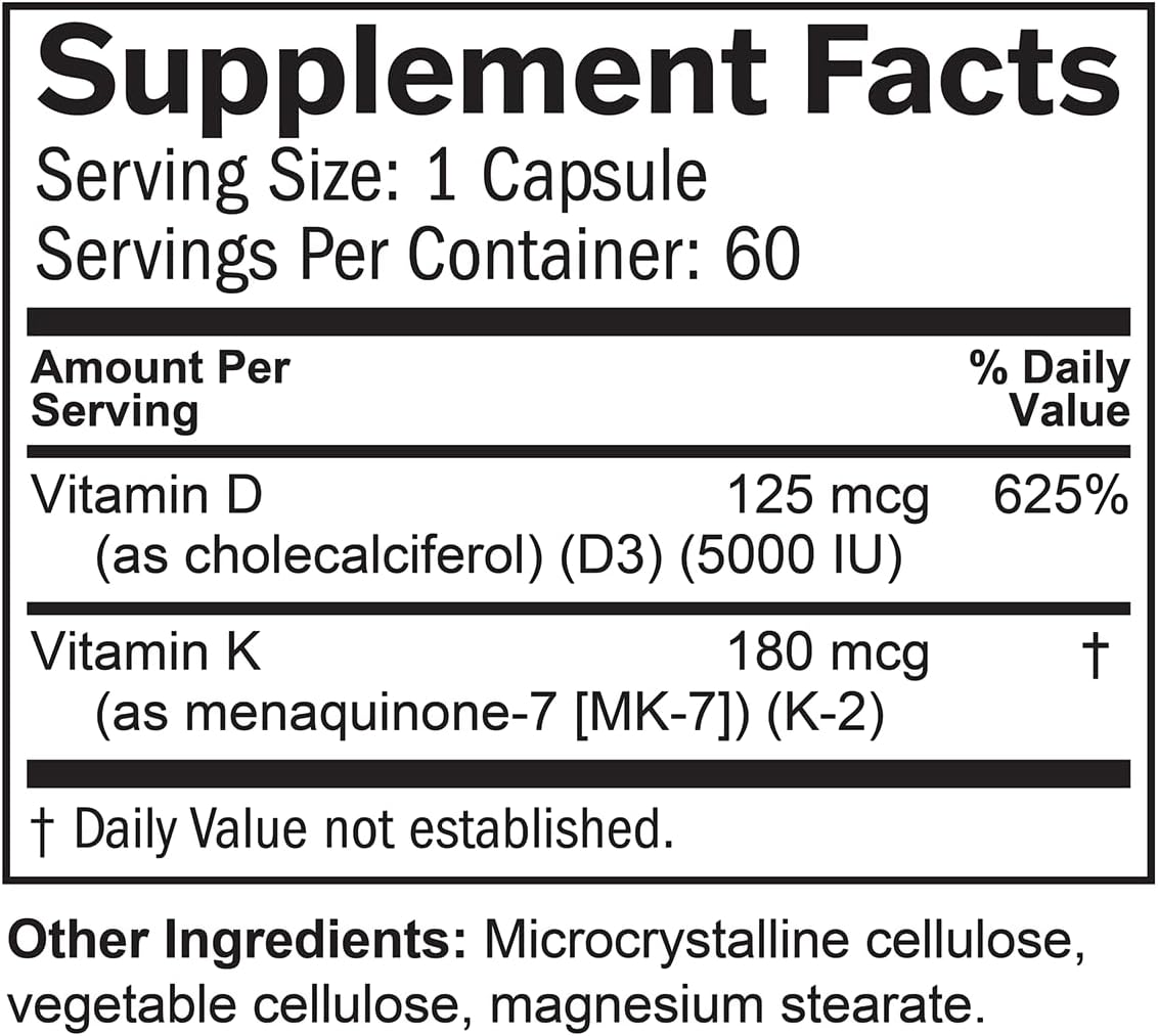 BRAINMD Vitamin D3 + K2, 60 Capsules - görsel 5