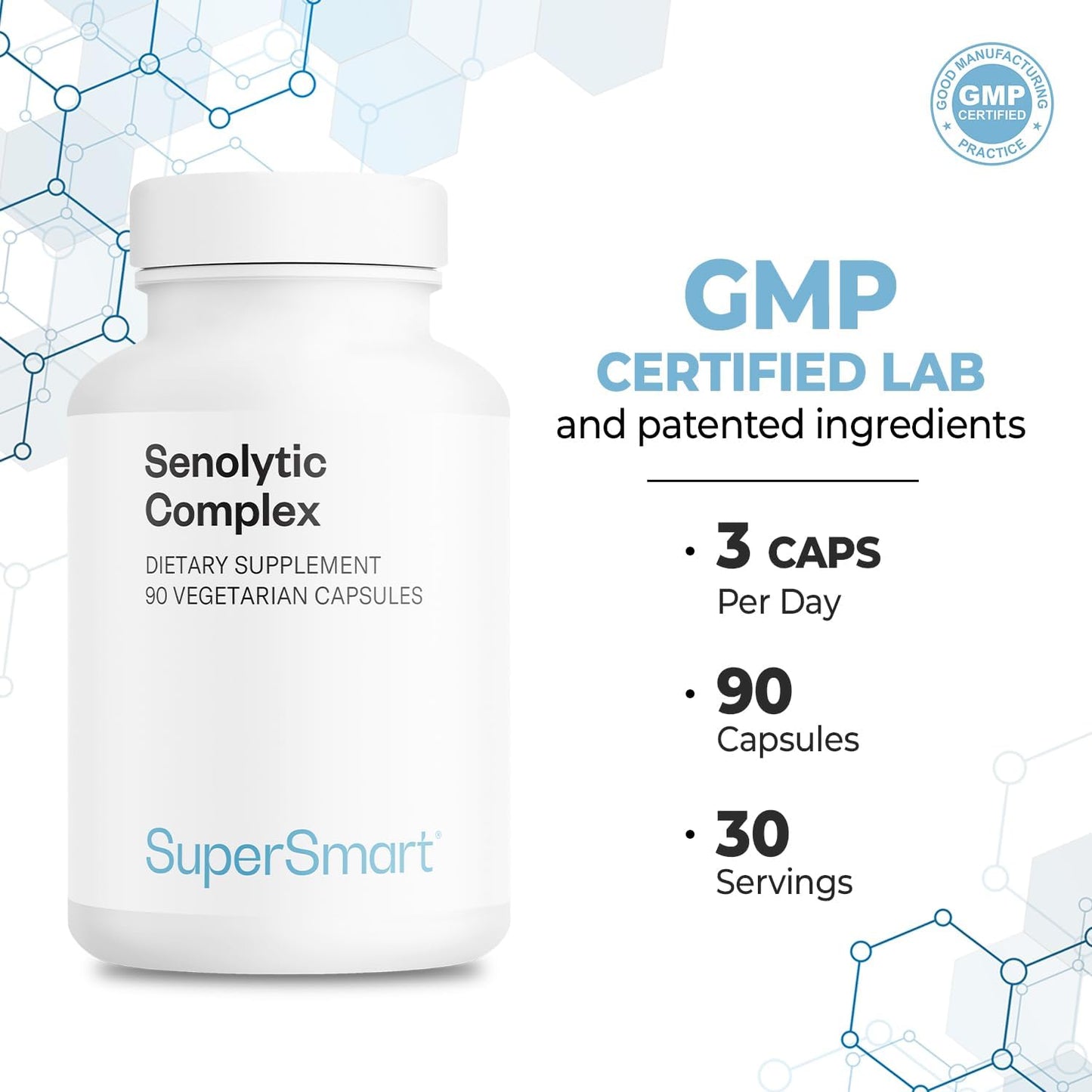 Supersmart Senolytic Complex (Advanced Formula) - Fisetin, Quercetin, Bromelain - 90 Vegetarian Capsules - görsel 5