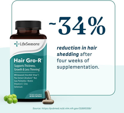 LifeSeasons Hair Gro-R - Hair Support Supplement - 60 Capsules