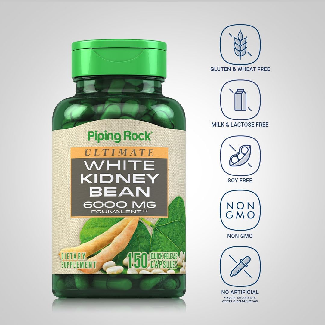 Piping Rock White Kidney Bean Extract | 150 Capsules | Non-GMO & Gluten-Free Supplement - görsel 3