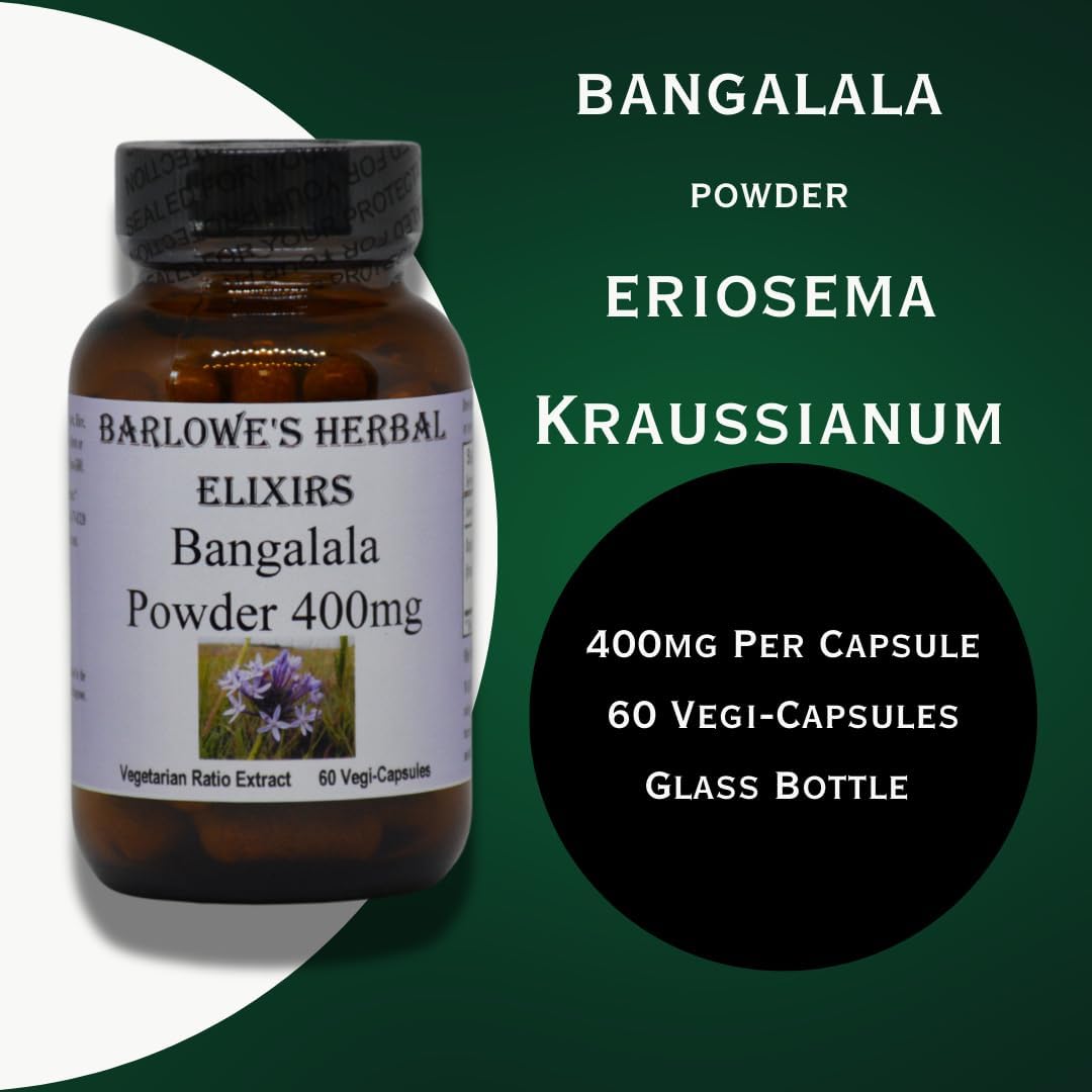 Barlowe's Herbal Elixirs Bangalala (Eriosema Kraussianum) - 400mg Capsules - 60 Capsules - görsel 3