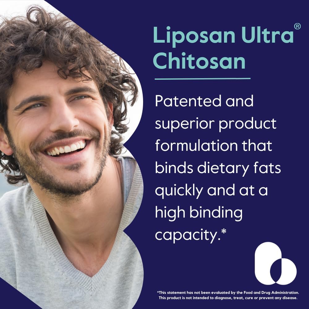 BESTVITE Liposan Ultra Chitosan 500mg (240 Capsules) – Patented Fast-Acting Chitosan – No Fillers - görsel 2